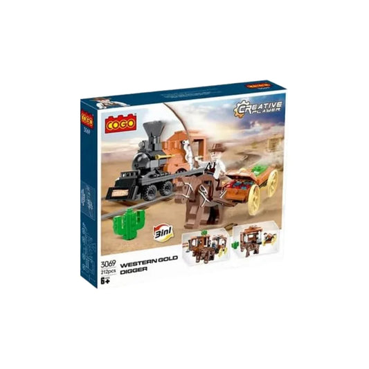 COGO Train & Horse Cart Building Block Set Creative 2 in 1 Fun