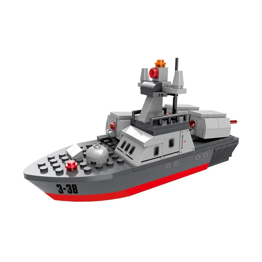 2 in 1 Military Ship Building Block Set COGO Action Series