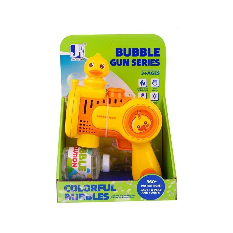 Kids Duck Style Bubble Gun Fun Colorful & Easy Bubble Blasting Toy