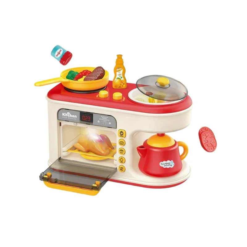 Kids Mini Breakfast Microwave Kitchen Set – 34×17.5×26cm Pretend Cooking Fun