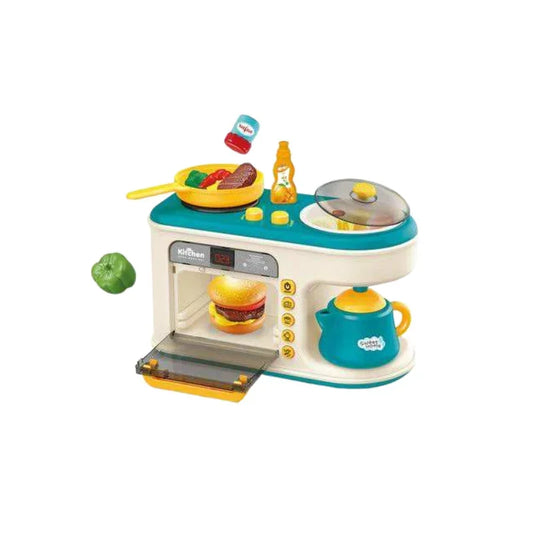 Kids Mini Breakfast Microwave Kitchen Set – 34×17.5×26cm Pretend Cooking Fun