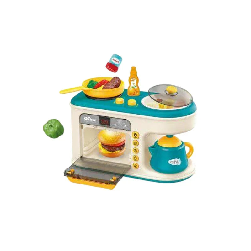 Kids Mini Breakfast Microwave Kitchen Set – 34×17.5×26cm Pretend Cooking Fun