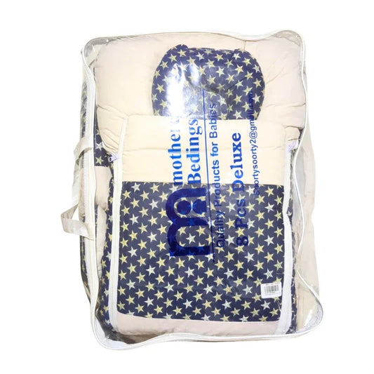 Two-Tone Stars Theme Baby Bedding Set Simple Style & Cozy Comfort for Little Dreamers