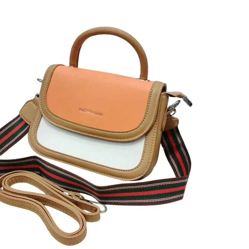 Stylish Girls Pink and White Shoulder Bag with Dual Straps