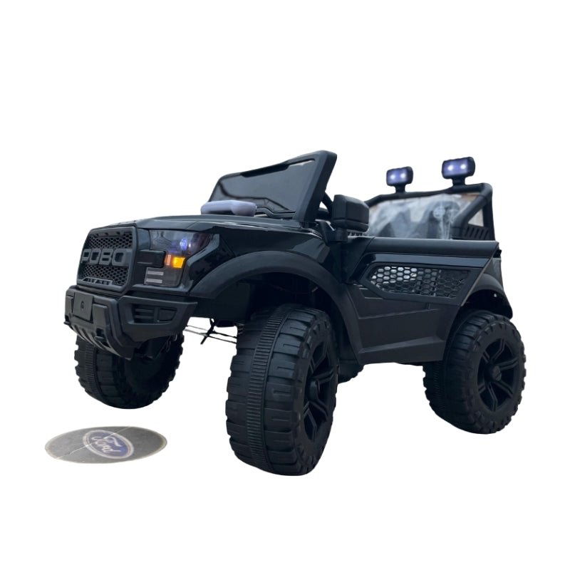 Electric Ride On Jeep Car for Kids with Projector Black Edition (2 Seater)