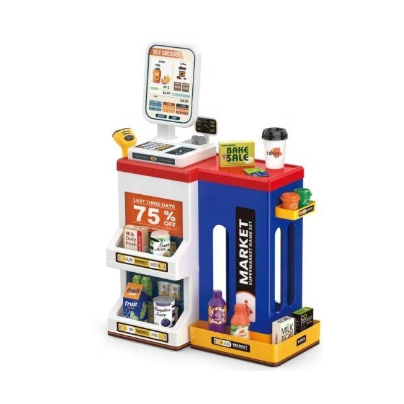Children Supermarket Cash Register Scanner Pretend Play Set