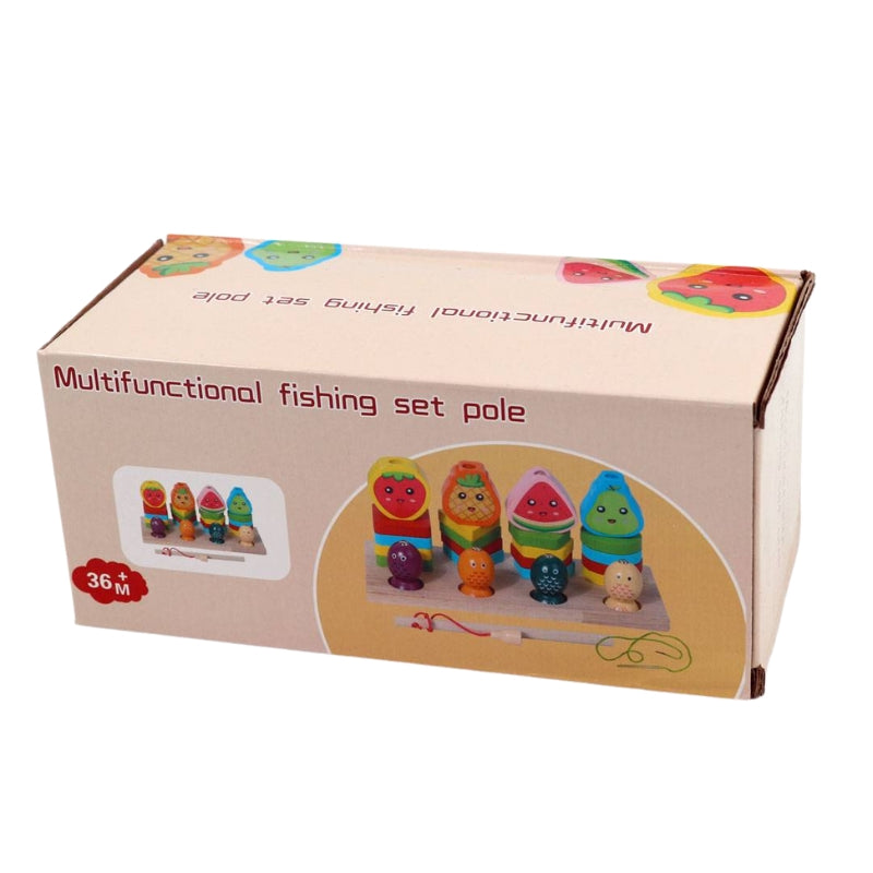 Multificational Fishing Set Pole & Stacking Game Colorful Learning Fun