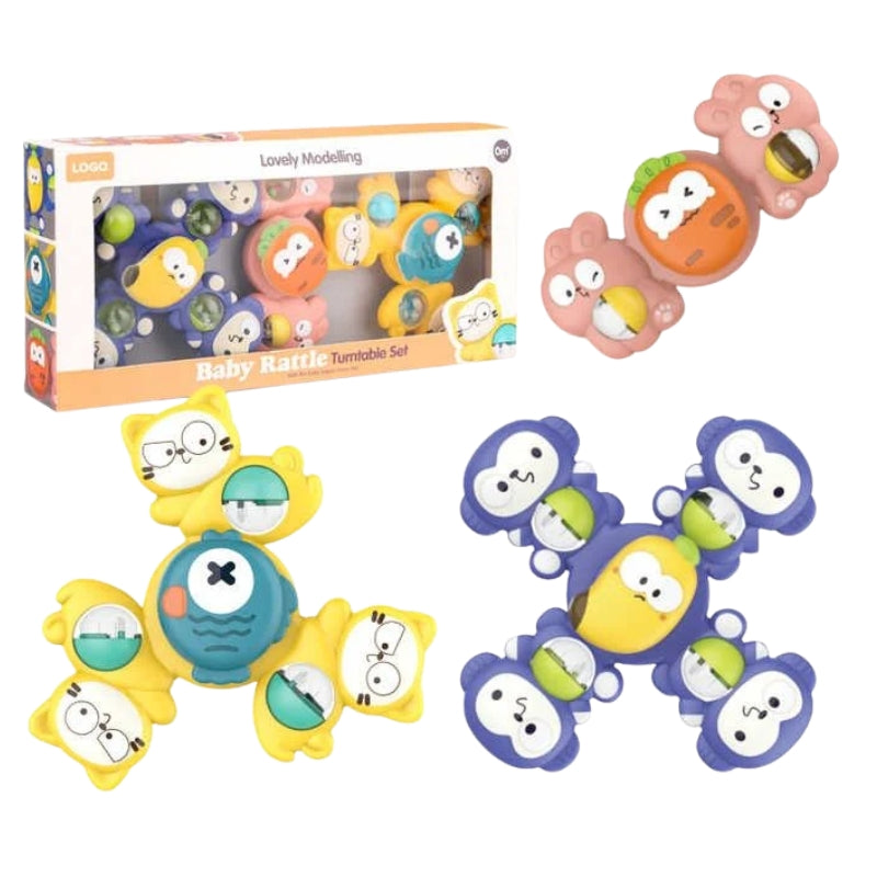 Baby Rattle Turntable Set Fun Sounds & Sensory Play