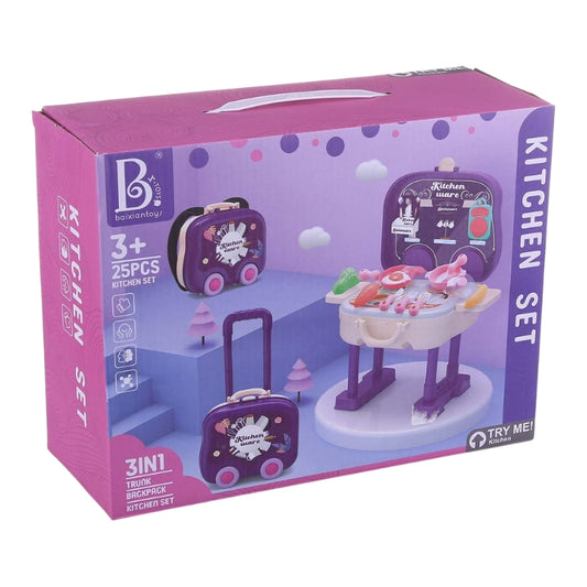 Kitchen Set Briefcase Shape 25-Piece Play Set for Kids