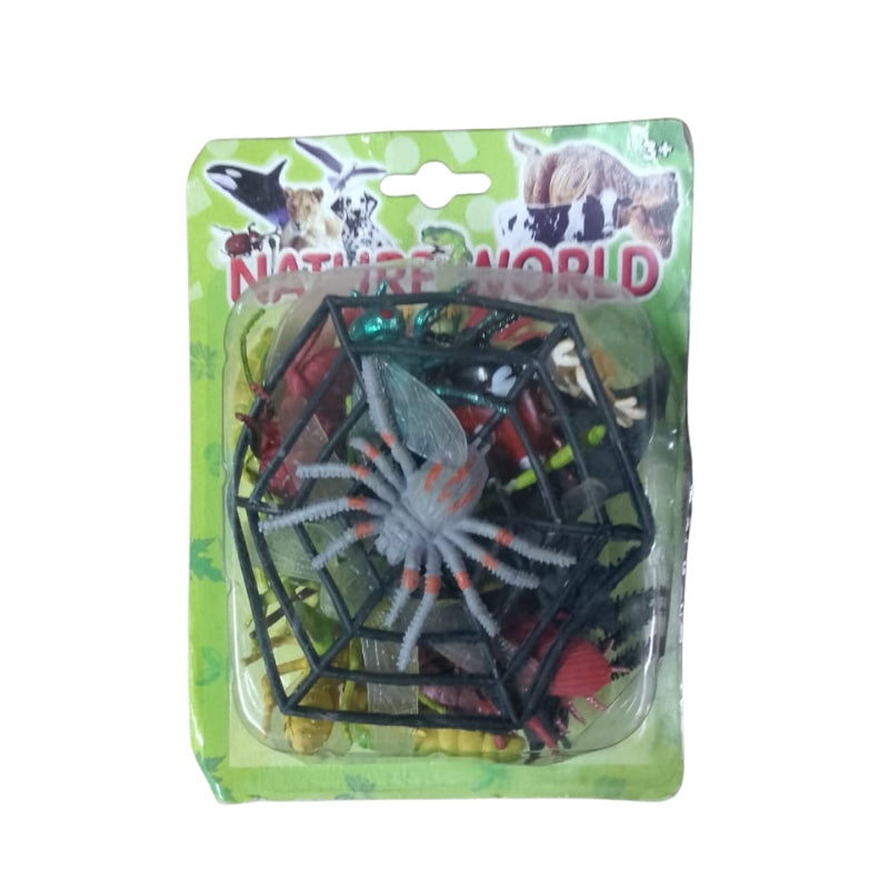 Nature World Plastic Insects & Spider Cage Play Set Fun Discovery Toy