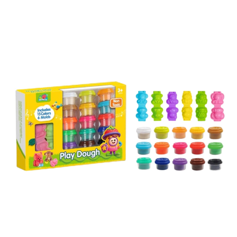 Kids Creative Play Dough and Mold Set – 15 Colors