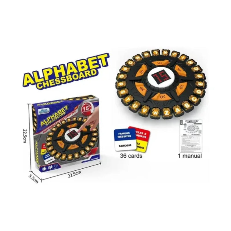 Brand New Black and Orange Alphabet Chessboard Word Game