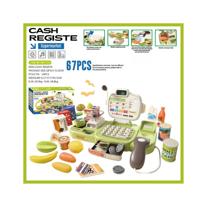Supermarket Cash Register 67-Piece Luxury Toy Play Set – Brand New Interactive Pretend Play Grocery Kit