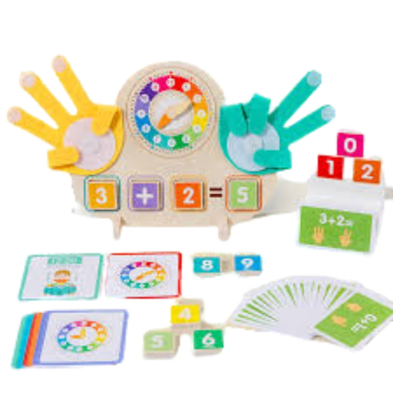 Wooden Finger Counting Math Board Game β Brand New Montessori Math Learning Toy with Flashcards & Number Tiles