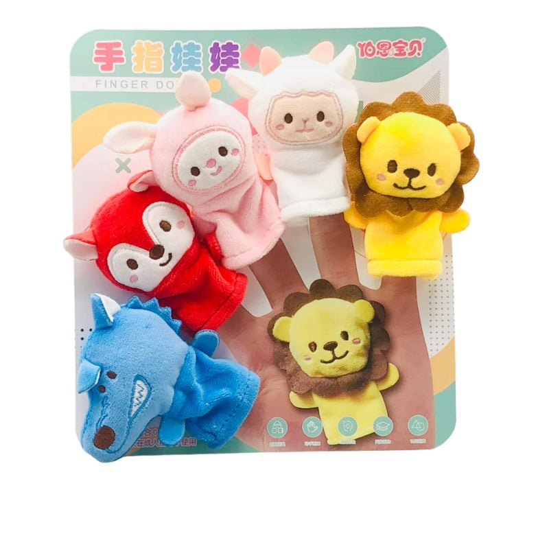 Soft Plush Animal Finger Puppets Set β Brand New 5-Piece Interactive Storytelling & Nursery Toy for Babies & Toddlers