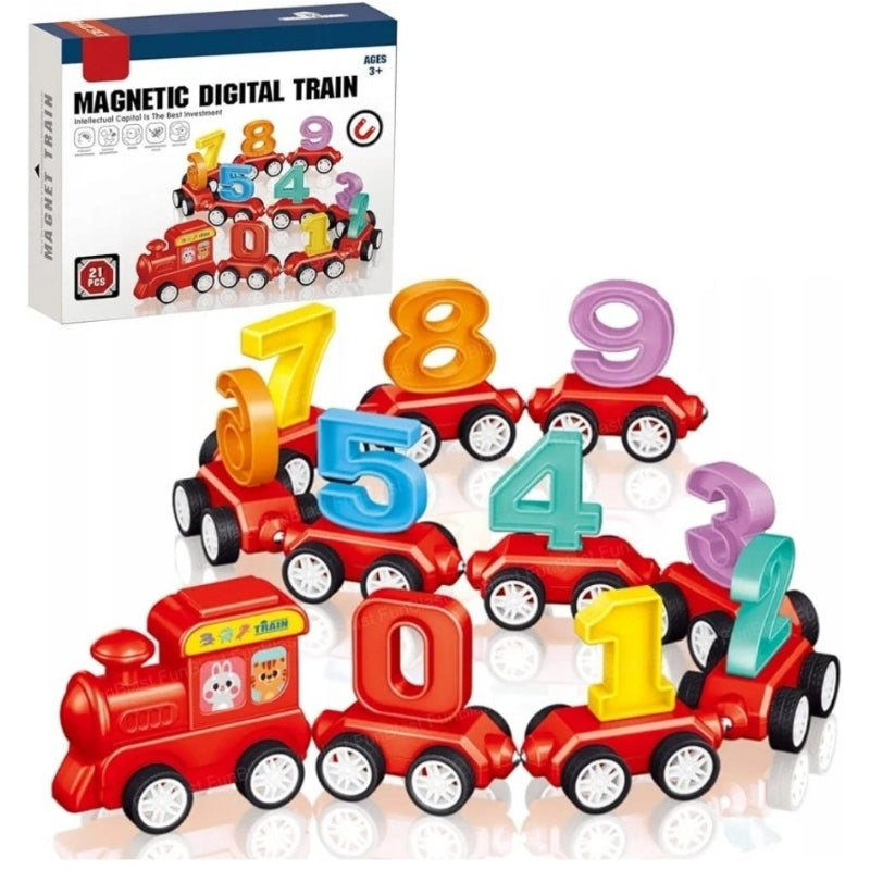 21-Piece Magnetic Digital Train Set β Brand New STEM Educational Number Counting Train Toy for Kids