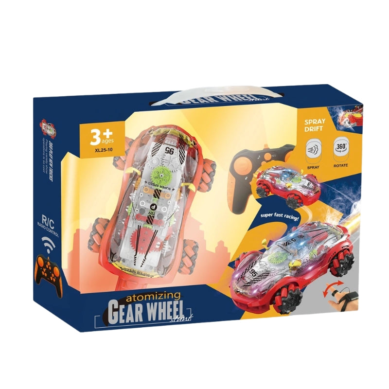 Atomizing Gear Wheel Stunt RC Car – Brand New 2.4GHz 360° Drift & Rotating Spray Light-Up Stunt Vehicle