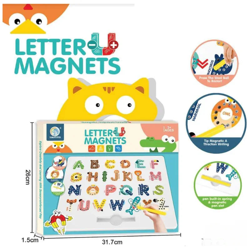 Magnetic Alphabet Tracing Board – Fun Animal-Themed Learning for Kids