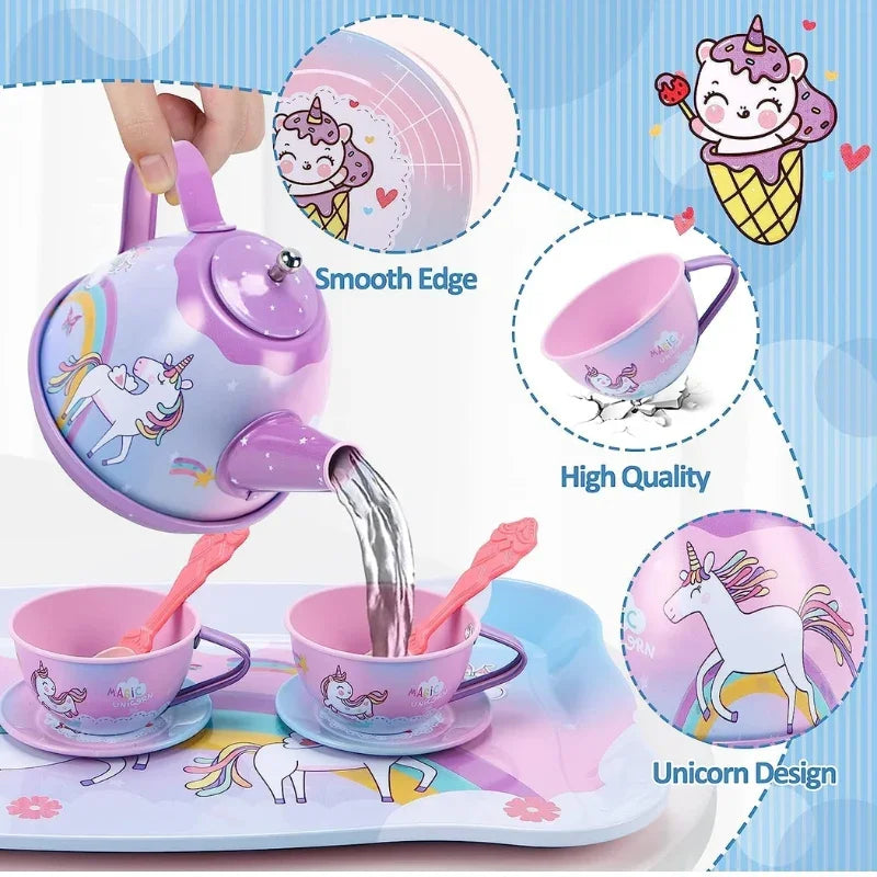 48pcs Fantasy Unicorn Boutique Tea Set For Kids