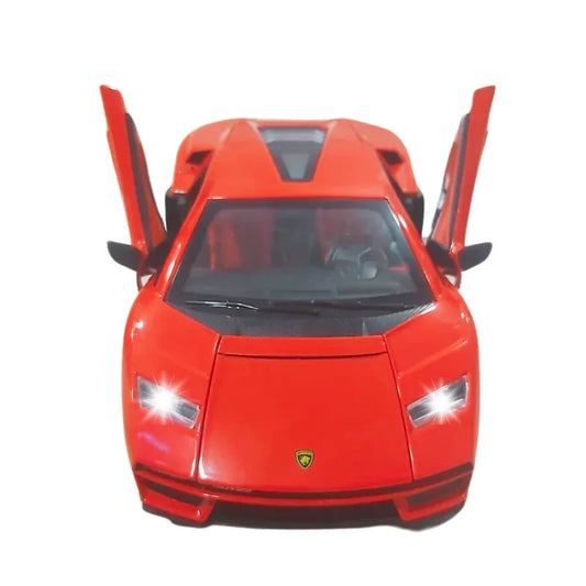 1:24 Scale Premium Die-Cast Red Lambo Model Car with Realistic Lights & Sound (Deal)