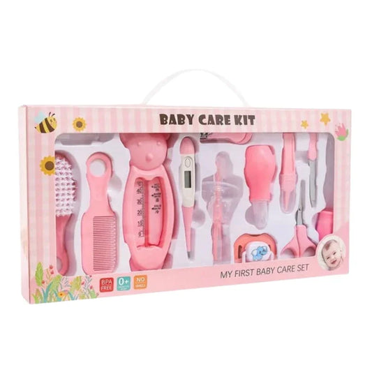 My First Baby Care Set – 10-Piece Pink Baby Grooming Kit