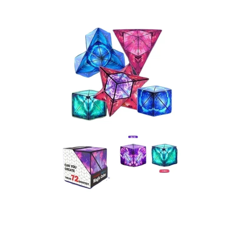 Changeable Magnetic Magic Cube 3D Hand Flip Puzzle Toys Gift 3D Shape Shifter Magic Cube