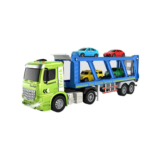 Kids Double Decker Car Transporter Truck with 4 Mini Cars
