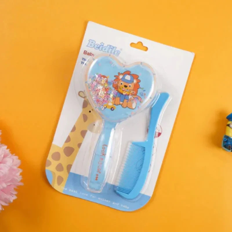 Boys Detangling Hair Brush & Comb Set Heart Blue