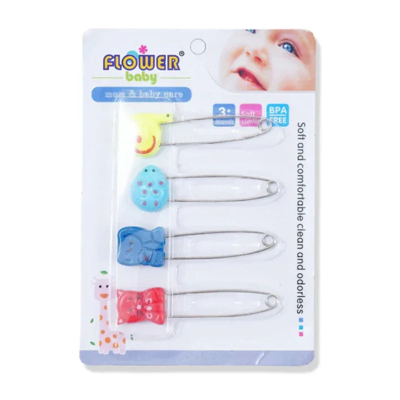Safety Pins 4 Pcs Animals Multicolor