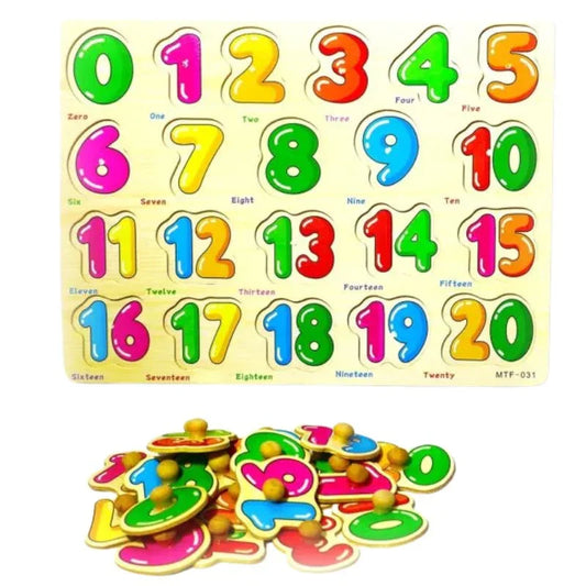 Wooden 0-20 Number Chart Board Puzzle - Educational Learning Toy