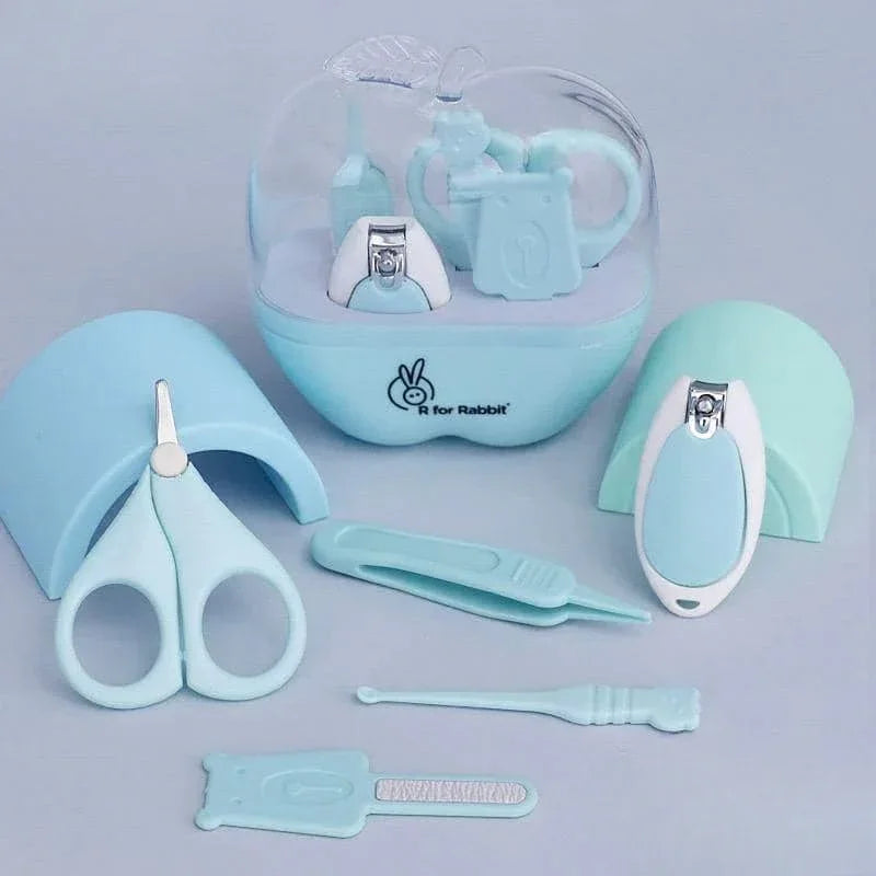 Rabbit Baby Manicure Kit 6 in 1 Newborn Nail Care Set with Safety Scissors, Clippers & Files
