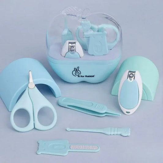 Rabbit Baby Manicure Kit  6 in 1 Newborn Nail Care Set with Safety Scissors, Clippers & Files