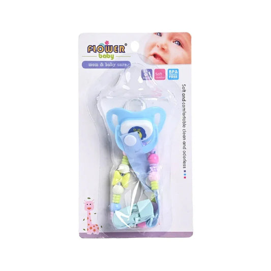 Bear Handle Pacifier With Chain Flower