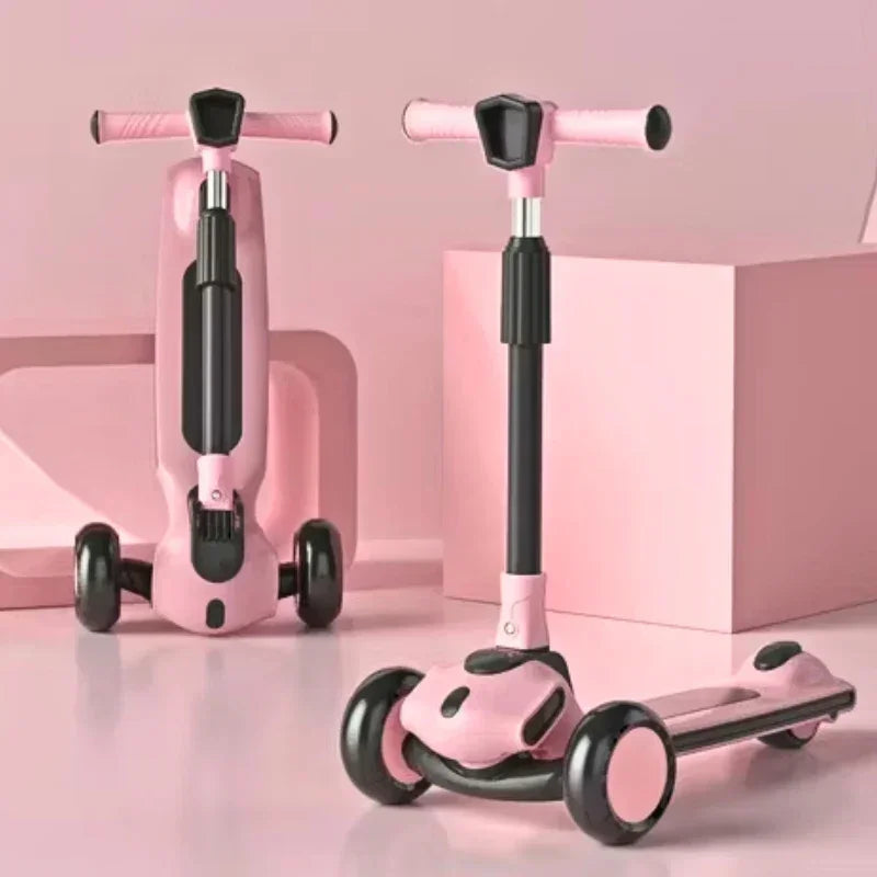Height Adjustable 3-Wheel Surf Kick Scooter For Kids