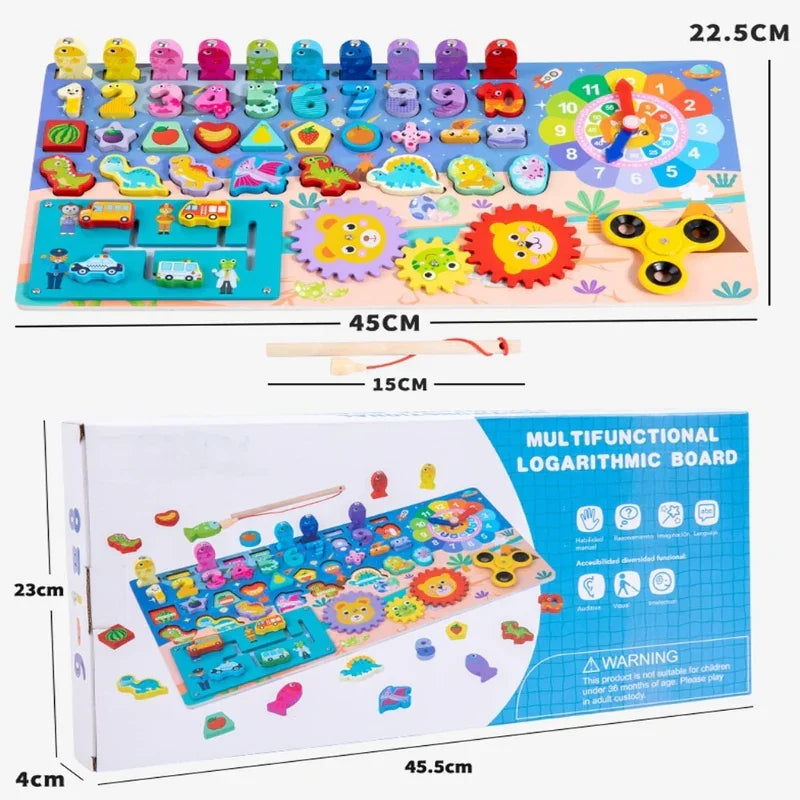 8 in 1 Wooden Puzzles Board Educational Games For Kids