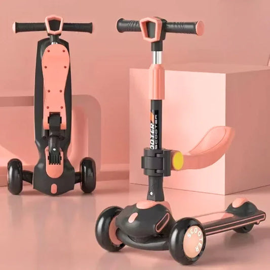 Height Adjustable 3-Wheel Surf Kick Scooter For Kids