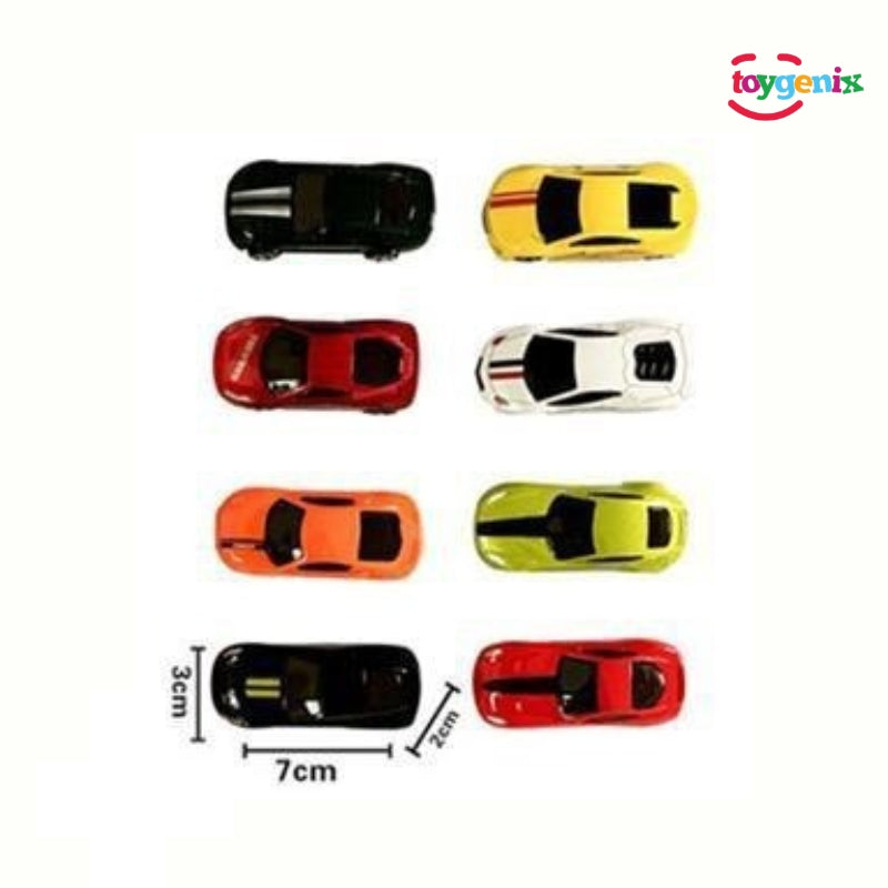 Die-Cast High Speed Free Wheels Car Toy 8Pcs Playset