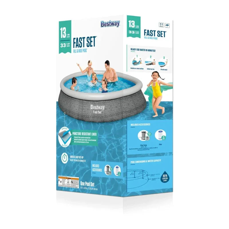 Bestway Round Ring Fast Set Swimming Pool (13x33)(57376)