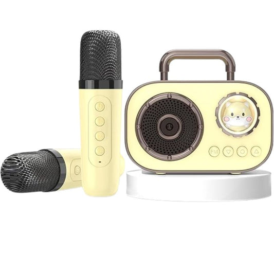 Mini Karaoke Machine Portable Bluetooth 5.3 Speaker with Wireless Microphone