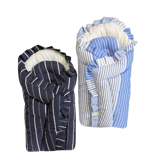 Cozy Striped Baby Carry Nest – Soft Sleeping Bag for Newborns (0-6 Months)