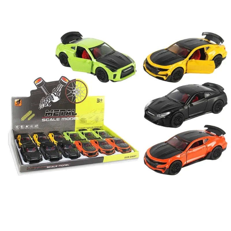 1:36 Scale Die Cast Pull Back Alloy Car 3 Door Opening Miniature Model for Kids