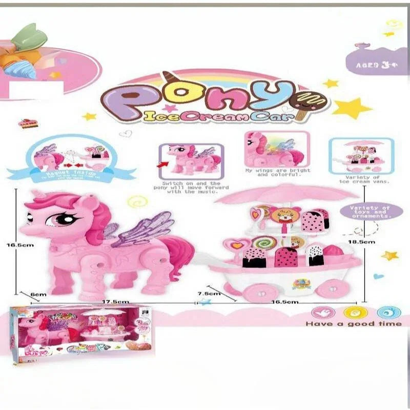 Pony Ice Cream Car Toy With Light And Music Toy For Kids