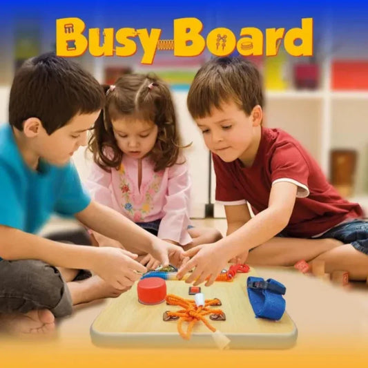 Wooden Busy Board – Interactive Activity Learning Toy for Toddlers