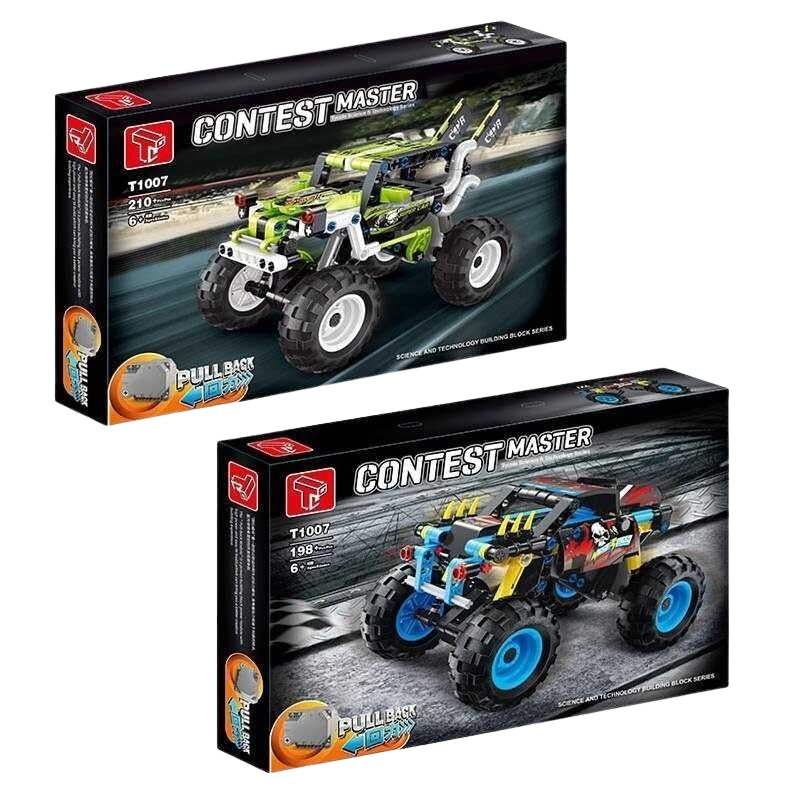Contest Master Pull-Back Monster Truck Building Block Set 198 Pieces