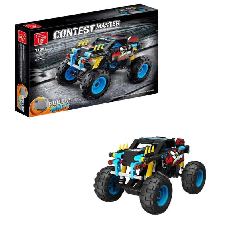 Contest Master Pull-Back Monster Truck Building Block Set 198 Pieces