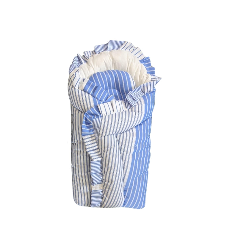 Cozy Striped Baby Carry Nest – Soft Sleeping Bag for Newborns (0-6 Months)