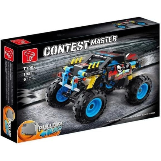 Contest Master Pull-Back Monster Truck Building Block Set 198 Pieces