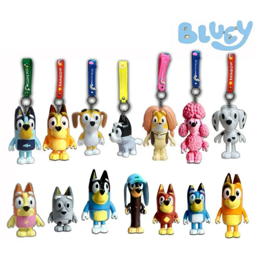 Bluey Character Keychain Figures Fun Collectibles for Kids and Fans (Assorted)