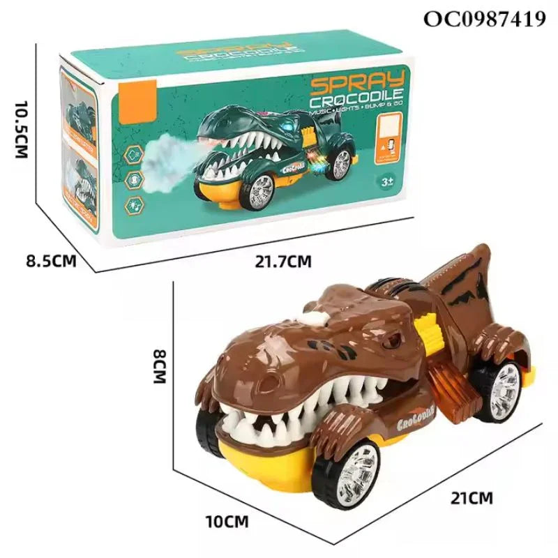 60° Spinning Crocodile Car Toy Battery Operated Fun for Kids