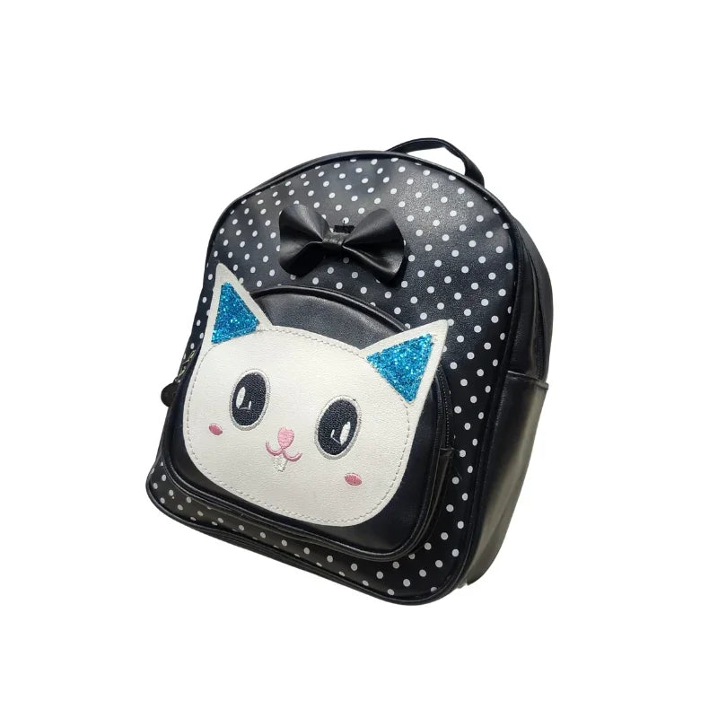 Cute Cat Kids Backpack with Ribbon